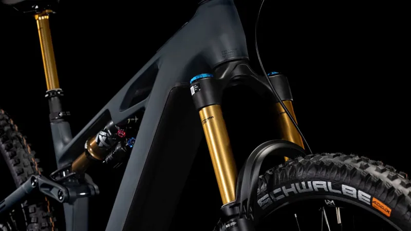 Cube Stereo Hybrid One44 HPC AT eMountain Bike in Carbon/Gold-6